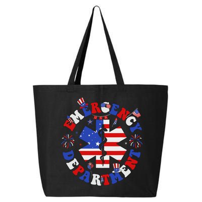 Emergency Department 4th Of July Usa Emergency Room Nurse 25L Jumbo Tote