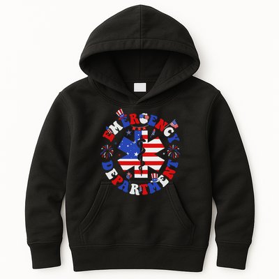 Emergency Department 4th Of July Usa Emergency Room Nurse Kids Hoodie