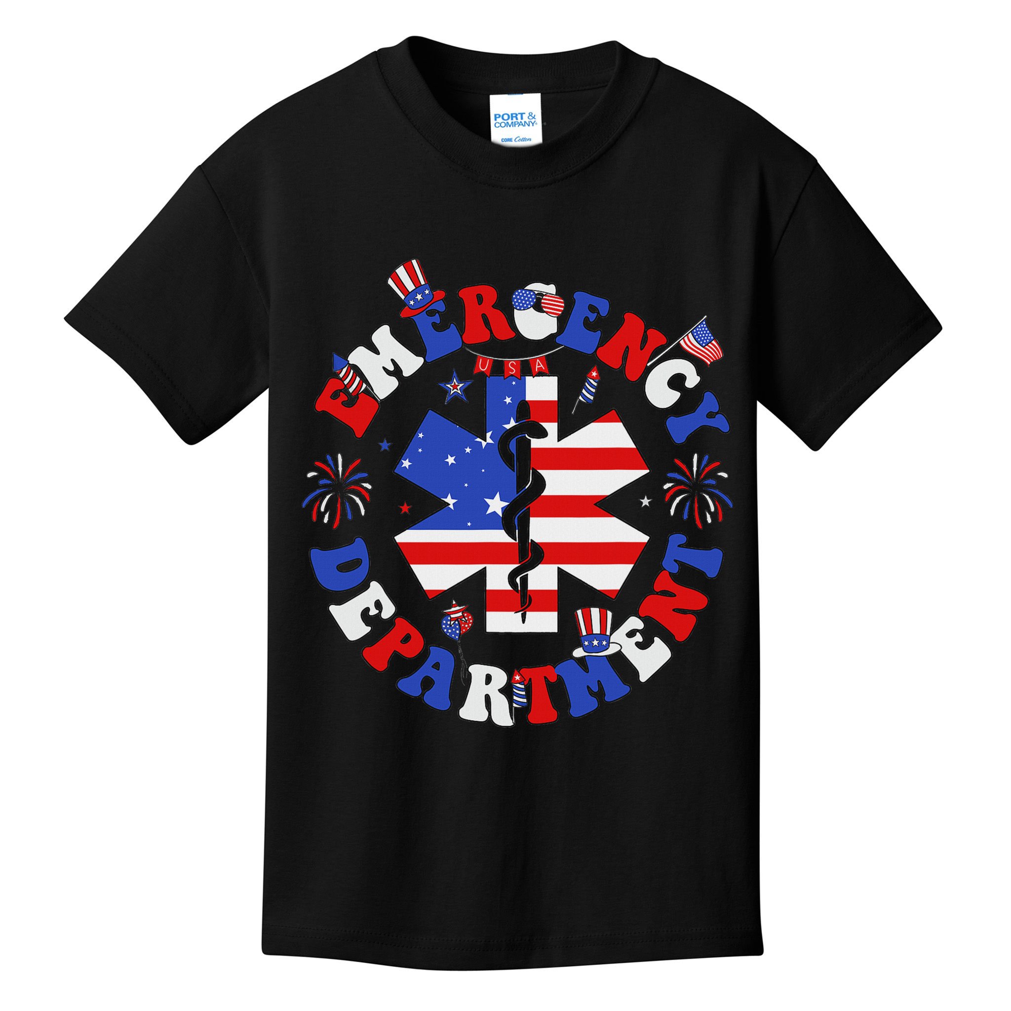 Emergency Department 4th Of July Usa Emergency Room Nurse Kids T-Shirt
