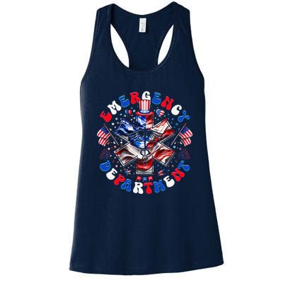 Emergency Department 4th Of July Usa Emergency Room Nurse Women's Racerback Tank