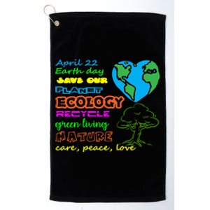 Earth Day 50th Anniversary 2020 Climate Change Cute Gift Platinum Collection Golf Towel