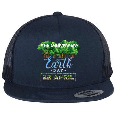 Earth Day 51th Anniversary Gift Keep It Green Gift Save The Planet Great Gift Flat Bill Trucker Hat