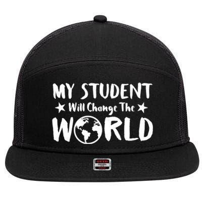 Earth Day 51th Anniversary Student Change World Teacher Gift 7 Panel Mesh Trucker Snapback Hat