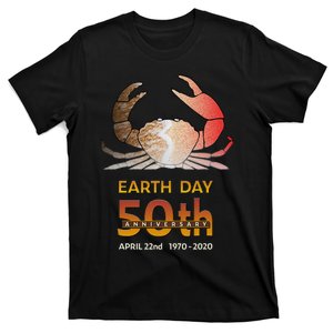 Earth Day 50th Anniversary Beach Crab Surf Sand Silhouette T-Shirt