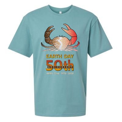 Earth Day 50th Anniversary Beach Crab Surf Sand Silhouette Sueded Cloud Jersey T-Shirt