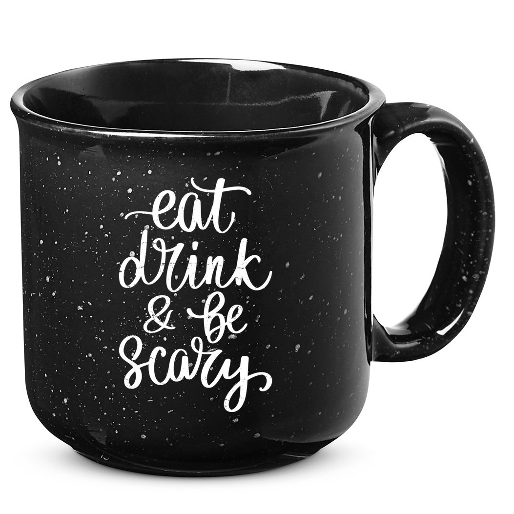 Eat Drink And Be Scary Funny Halloween Party 15oz Campfire Ceramic Mug