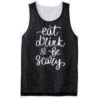 Eat Drink And Be Scary Funny Halloween Party Mesh Reversible Basketball Jersey Tank