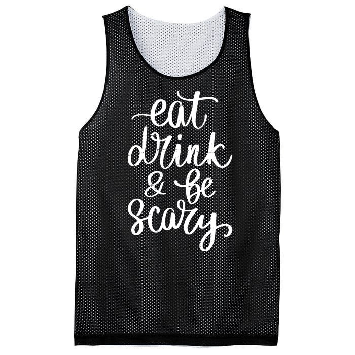 Eat Drink And Be Scary Funny Halloween Party Mesh Reversible Basketball Jersey Tank