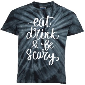 Eat Drink And Be Scary Funny Halloween Party Kids Tie-Dye T-Shirt