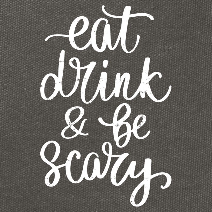 Eat Drink And Be Scary Funny Halloween Party Cotton Canvas Backpack