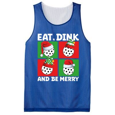 Eat Dink And Be Merry Cute Gift Holiday Pickleball Sport Lover Gift Mesh Reversible Basketball Jersey Tank