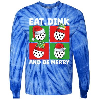 Eat Dink And Be Merry Cute Gift Holiday Pickleball Sport Lover Gift Tie-Dye Long Sleeve Shirt