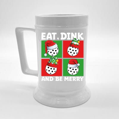 Eat Dink And Be Merry Cute Gift Holiday Pickleball Sport Lover Gift Beer Stein