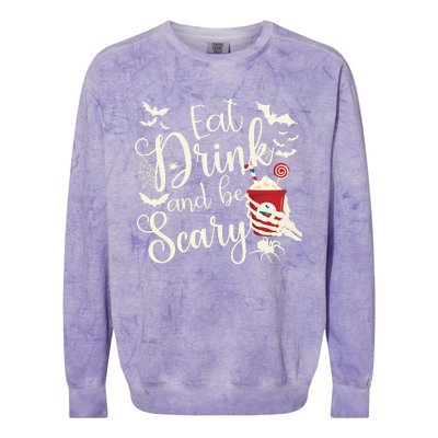 Eat Drink And Be Scary Christmas Holiday Goth Christmas Colorblast Crewneck Sweatshirt