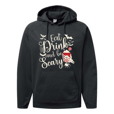 Eat Drink And Be Scary Christmas Holiday Goth Christmas Performance Fleece Hoodie