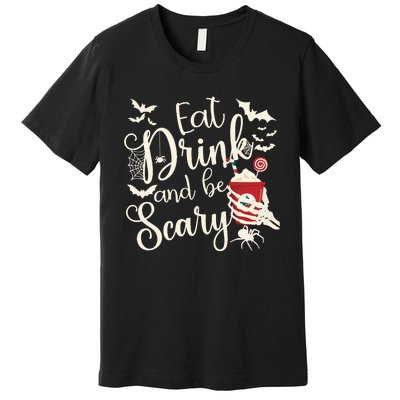 Eat Drink And Be Scary Christmas Holiday Goth Christmas Premium T-Shirt