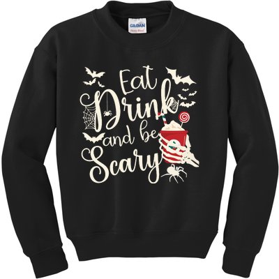 Eat Drink And Be Scary Christmas Holiday Goth Christmas Kids Sweatshirt