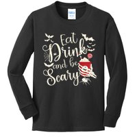 Eat Drink And Be Scary Christmas Holiday Goth Christmas Kids Long Sleeve Shirt