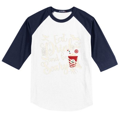 Eat Drink And Be Scary Christmas Holiday Goth Christmas Baseball Sleeve Shirt