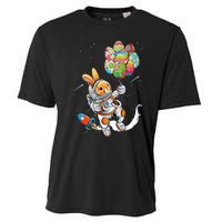 Easter Day Astronaut Bunny Rabbit Planet Egg Cooling Performance Crew T-Shirt