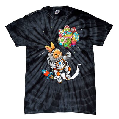 Easter Day Astronaut Bunny Rabbit Planet Egg Tie-Dye T-Shirt