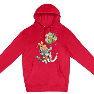 Easter Day Astronaut Bunny Rabbit Planet Egg Premium Pullover Hoodie