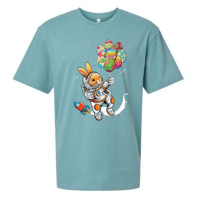 Easter Day Astronaut Bunny Rabbit Planet Egg Sueded Cloud Jersey T-Shirt