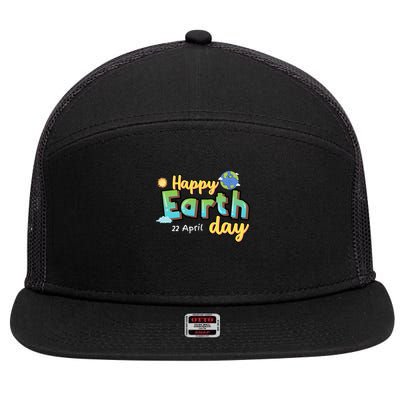 Earth Day April 22 Eco-Friendly Celebration 7 Panel Mesh Trucker Snapback Hat