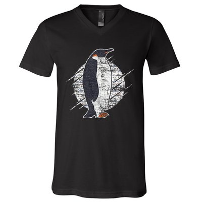 Earth Day Antarctic Animals Zoo Penguin V-Neck T-Shirt