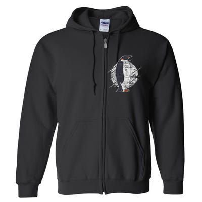 Earth Day Antarctic Animals Zoo Penguin Full Zip Hoodie