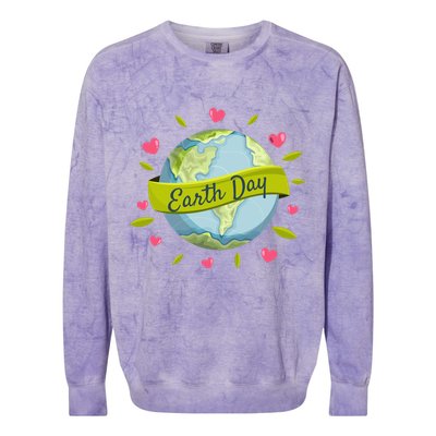 Earth Day Awareness Cute Heart Colorblast Crewneck Sweatshirt