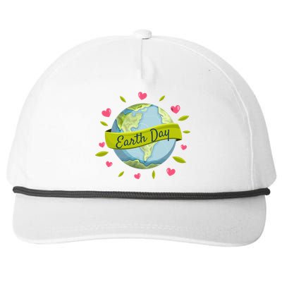 Earth Day Awareness Cute Heart Snapback Five-Panel Rope Hat