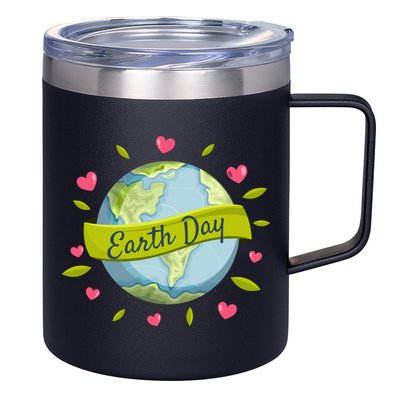 Earth Day Awareness Cute Heart 12oz Stainless Steel Coffee Mug