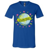 Earth Day Awareness Cute Heart V-Neck T-Shirt
