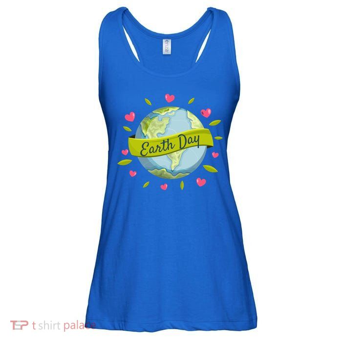 Earth Day Awareness Cute Heart Ladies Essential Flowy Tank