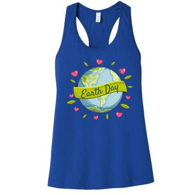 Earth Day Awareness Cute Heart Women's Racerback Tank