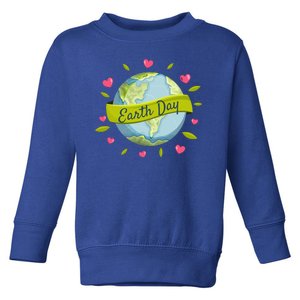 Earth Day Awareness Cute Heart Toddler Sweatshirt