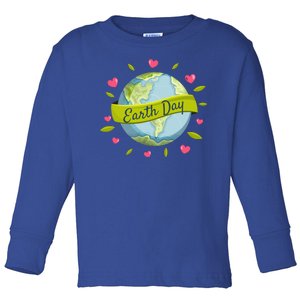 Earth Day Awareness Cute Heart Toddler Long Sleeve Shirt