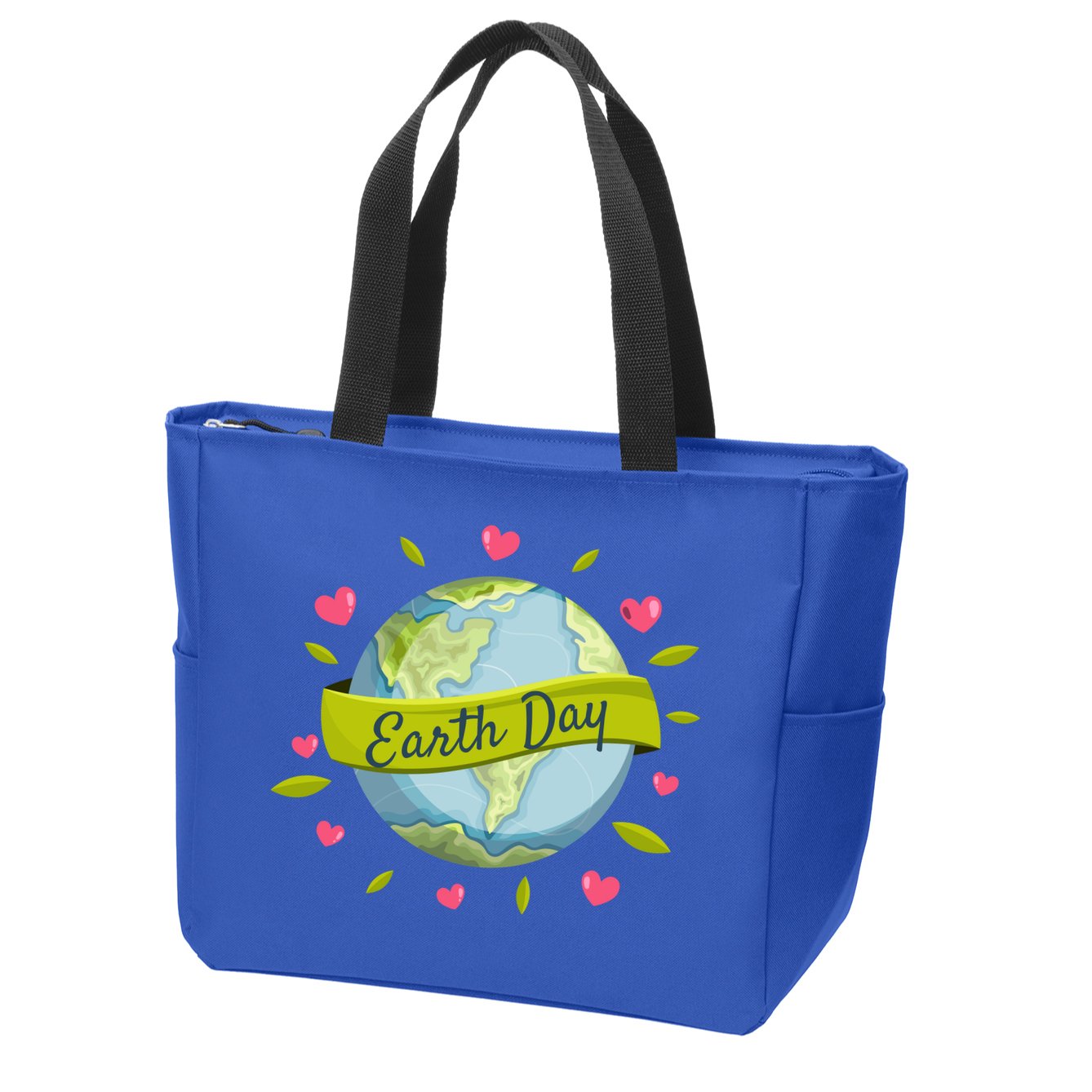 Earth Day Awareness Cute Heart Zip Tote Bag
