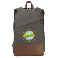 Earth Day Awareness Cute Heart Cotton Canvas Backpack