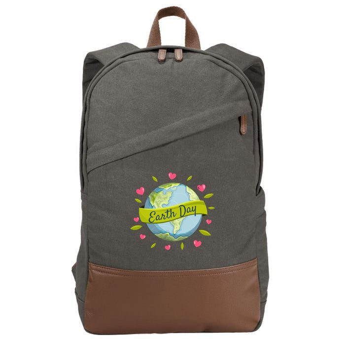 Earth Day Awareness Cute Heart Cotton Canvas Backpack
