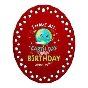 Earth Day April 22nd Green Birthday Gift Ceramic Oval Ornament