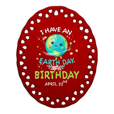 Earth Day April 22nd Green Birthday Gift Ceramic Oval Ornament