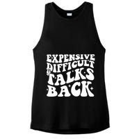 Expensive Difficult And Talks Back Funny Ladies PosiCharge Tri-Blend Wicking Tank