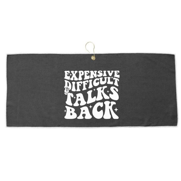 Expensive Difficult And Talks Back Funny Large Microfiber Waffle Golf Towel