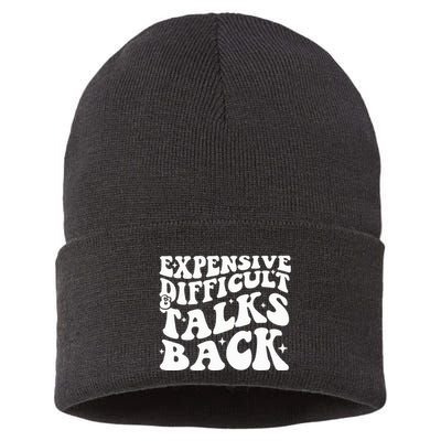 Expensive Difficult And Talks Back Funny Sustainable Knit Beanie