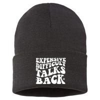 Expensive Difficult And Talks Back Funny Sustainable Knit Beanie