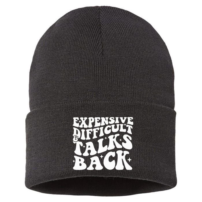 Expensive Difficult And Talks Back Funny Sustainable Knit Beanie