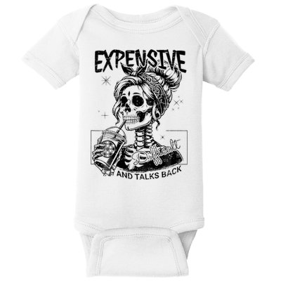 Expensive Difficult And Talks Back Mothers Day Skeleton Mom Baby Bodysuit