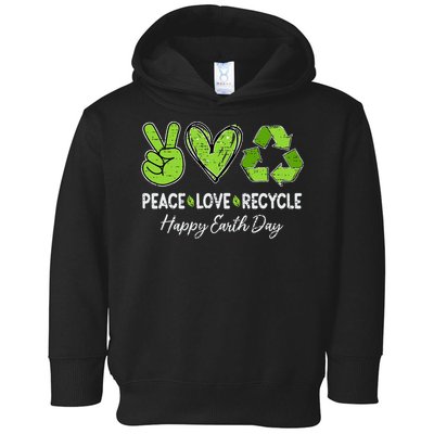 Earth Day April 22 Peace Love Recycle Recycling Teacher Toddler Hoodie